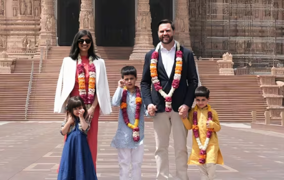 US Vice President JD Vance Begins India Visit with Spiritual Tour of Akshardham Temple